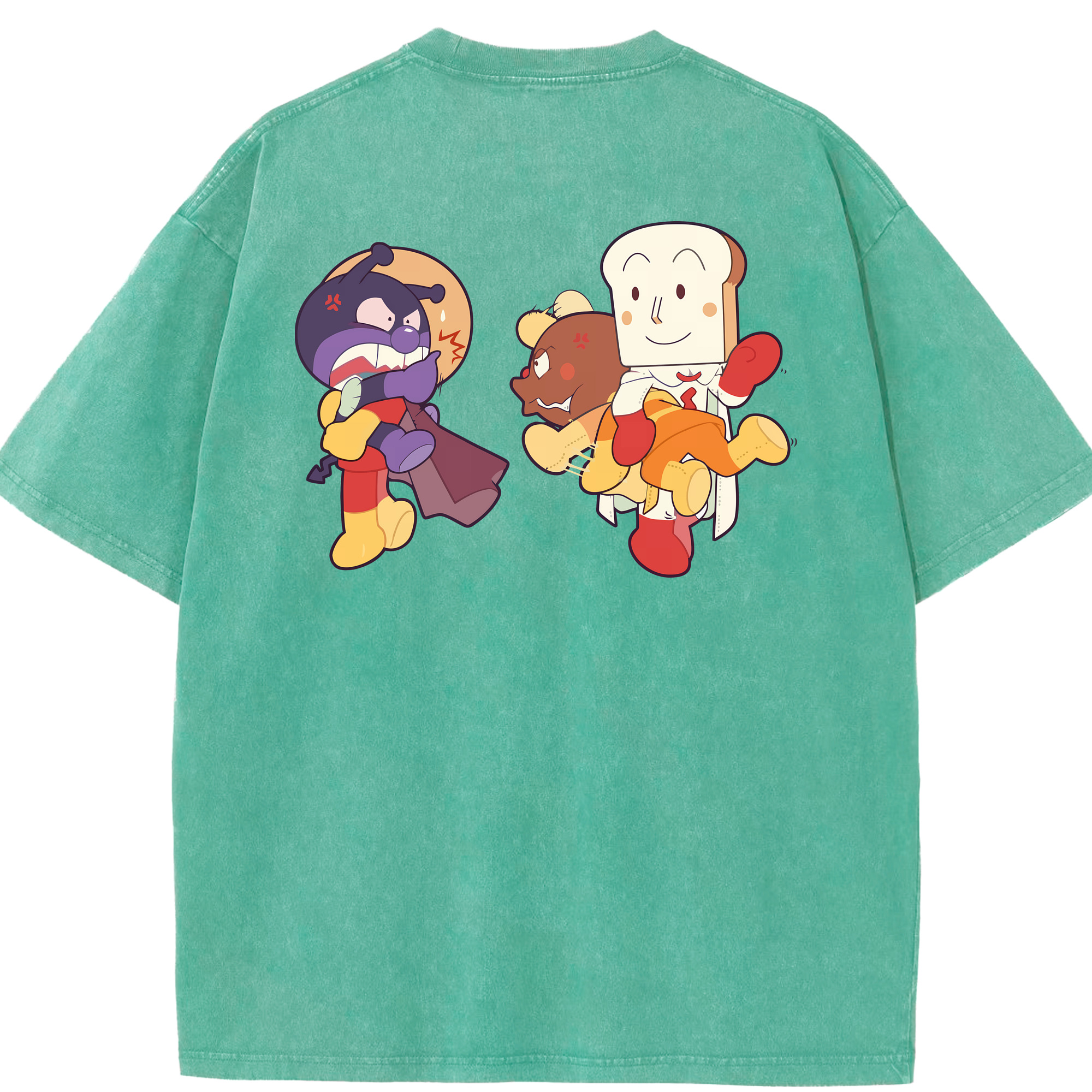 （画像用） アンパンマン Anpanman 綿100% ヴィンテージ風 半袖Tシャツ（背面プリント）